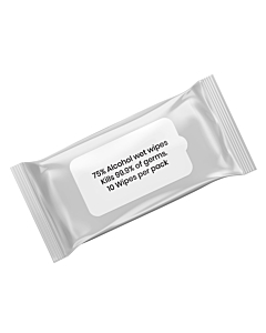 10 Pack 75% Alcohol Wipes (Unbranded)