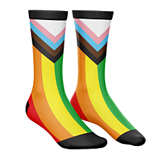 LGBTQ+ Pride Progress Flag Crew Socks