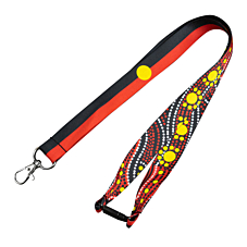 Aboriginal Flag Tri Colour Lanyards