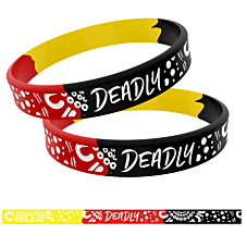 Deadly Wristbands Aboriginal Flag Colours