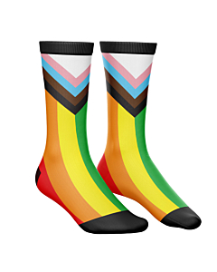 LGBTQ+ Pride Progress Flag Crew Socks