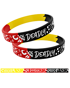 Deadly Wristbands Aboriginal Flag Colours